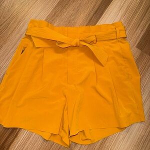 Athleta High Waist Yellow Shorts with Belt